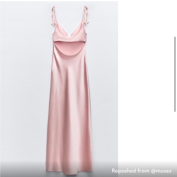 Zara SATIN EFFECT CUT OUT DRESS NWT - Picture 13 of 13